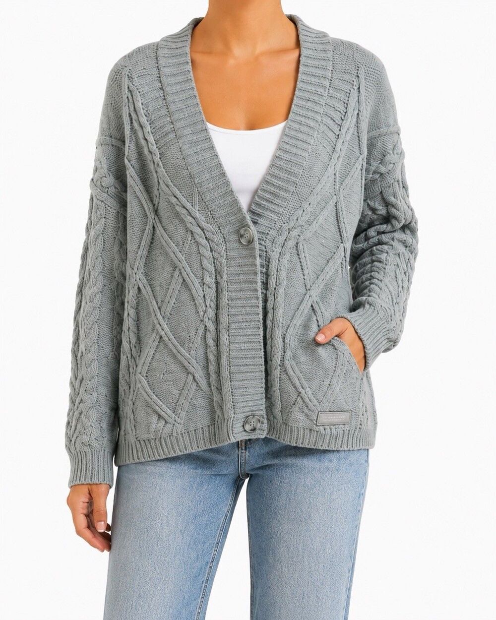 Taylor Swift The Tortured Poets Department Gray Cable Knit Cardigan XL 2XL
